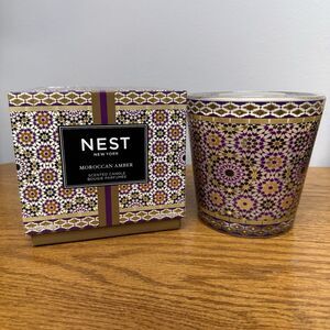 NEST 3-Wick Candle Moroccan Amber 21.2 oz WARM FRESH HERBAL WOODSY MASCULINE
